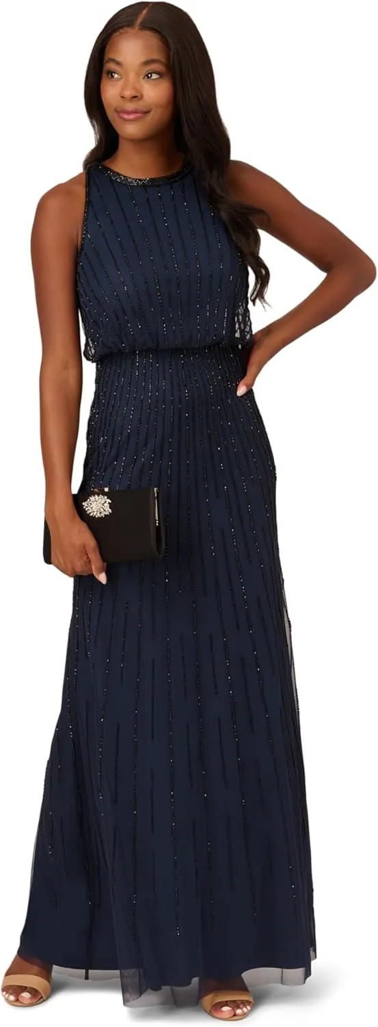 Adrianna Papell Women's Beaded Blouson Dress