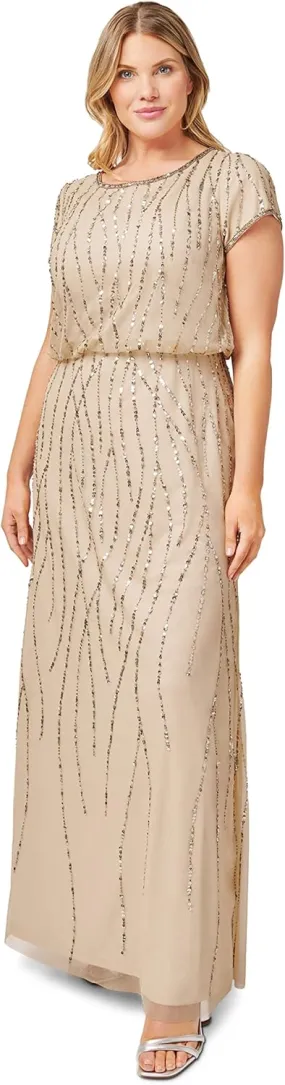 Adrianna Papell Women's Beaded Blouson Dress