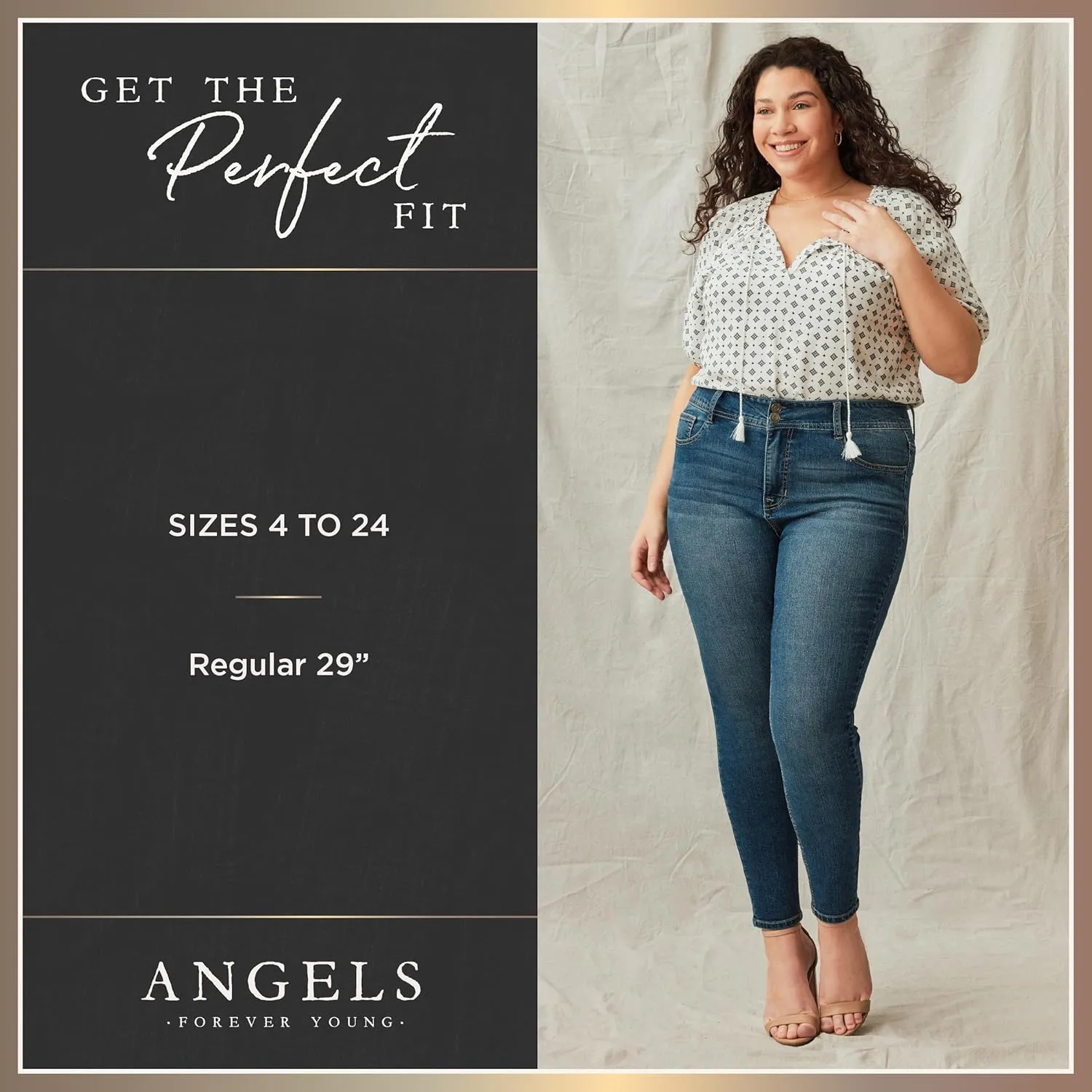 Angels Forever Young Evershape Skinny Jeans For Women - Mid-rise??, Figure Enhancing Stretch Denim