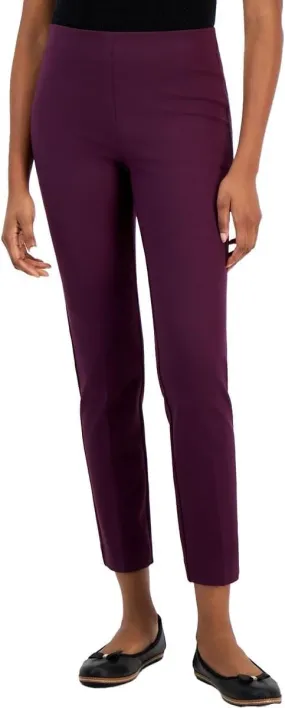 Anne Klein Womens Solid Ankle Pants