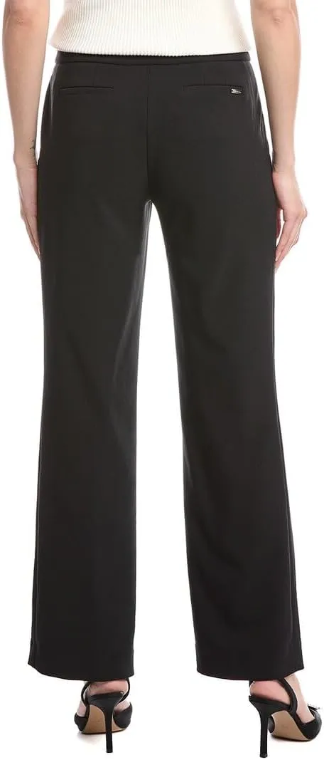 Anne Klein Womens Solid Straight Leg Pants