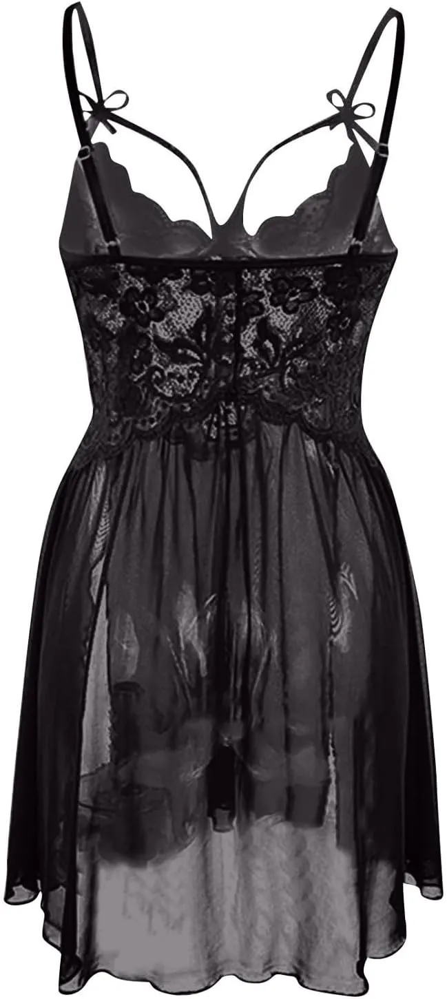 Babydoll Lingerie Womens Lace Bodysuit Teddy Chemise Sexy Nighty Mesh Sleepwear Babydoll Lingerie For Women