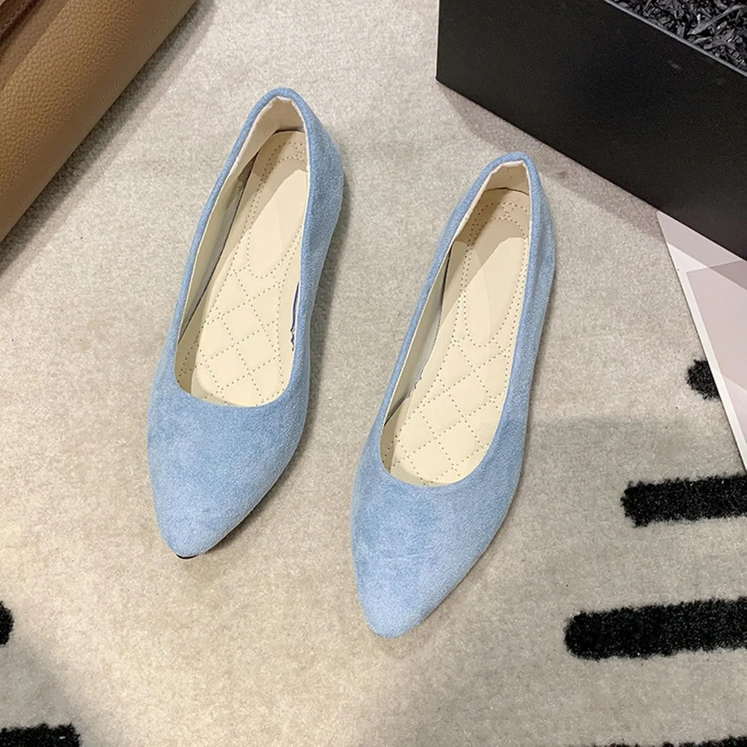 Ballet Flats Shoes for Women Dressy Comfortable Flat Pointed Toe Shoes for Women Mary Jane Shoe Womens Flats