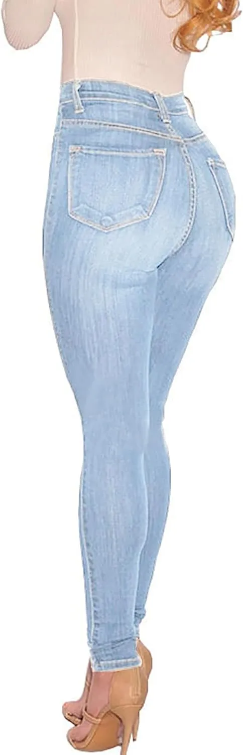 BISUAL Womens High Waisted Butt Lifting Jeans Distressed Stretch Skinny Sexy Colombian Jeans for Women