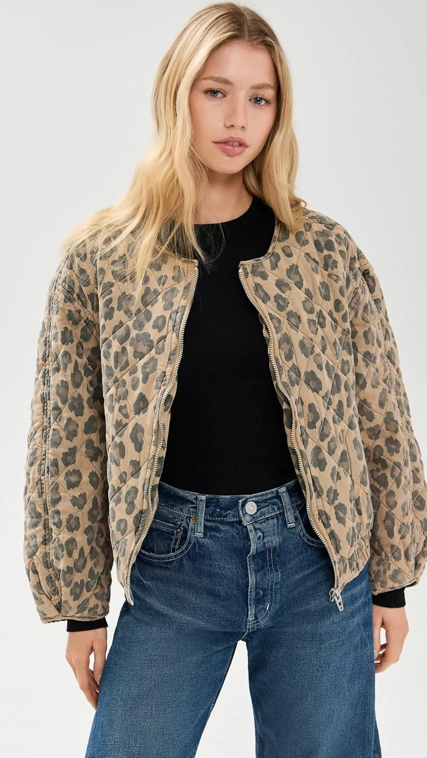 [BLANKNYC] Womens Leopard Tencel Jacket