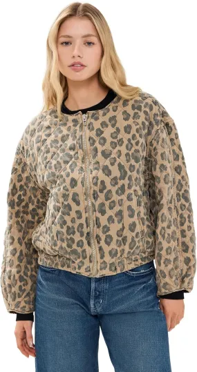 [BLANKNYC] Womens Leopard Tencel Jacket
