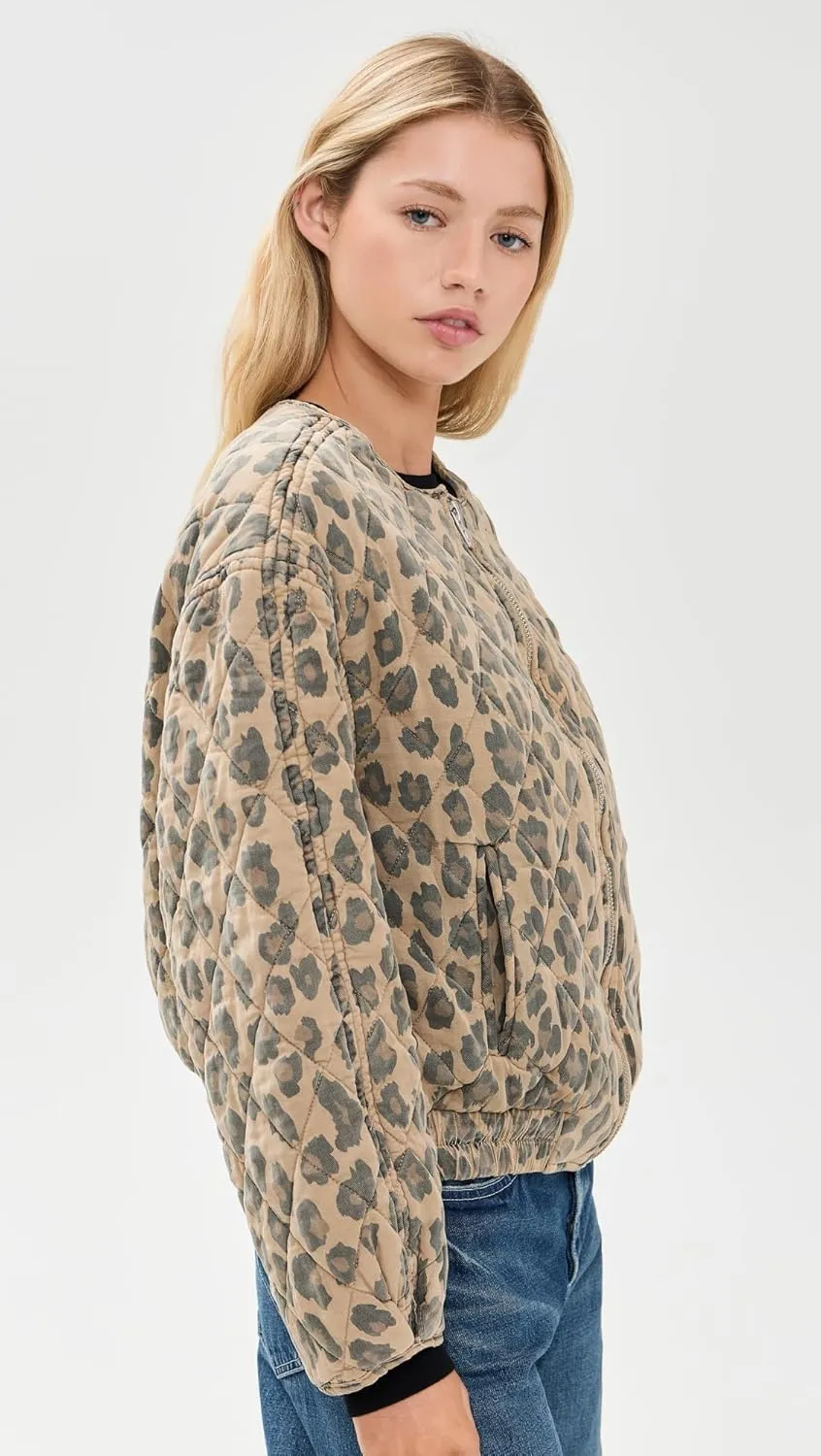 [BLANKNYC] Womens Leopard Tencel Jacket