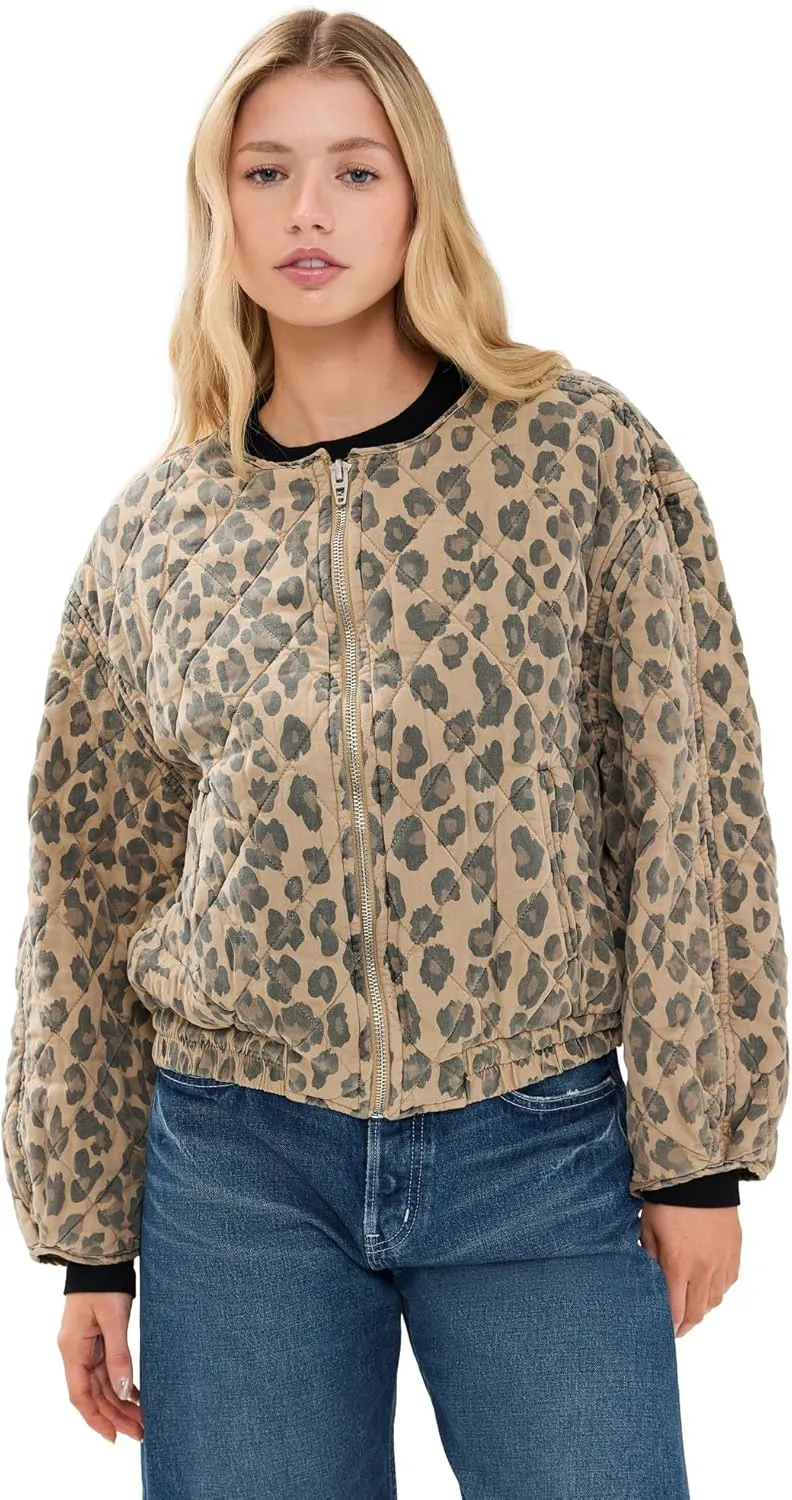 [BLANKNYC] Womens Leopard Tencel Jacket