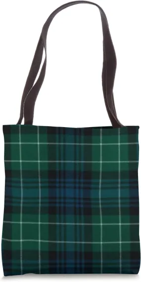 Checkered Tartan Blue Green Tote Bag Plaid Purse Shopping Tote Bag