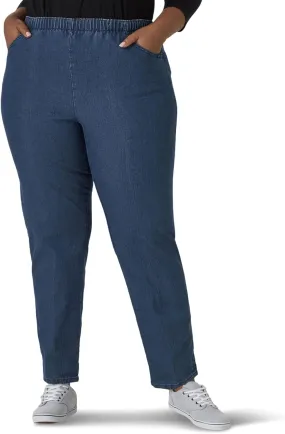Chic Classic Collection Women's Plus Size Stretch Elastic Waist Pull-On Pant