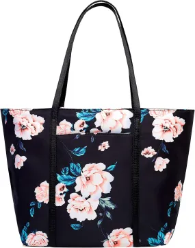 Chrysansmile Large Tote Bag for Women Work Nylon Shoulder Bags Waterproof Beach Bag Flower Womens Purses and Handbags
