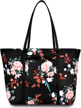 Chrysansmile Large Tote Bag for Women Work Nylon Shoulder Bags Waterproof Beach Bag Flower Womens Purses and Handbags