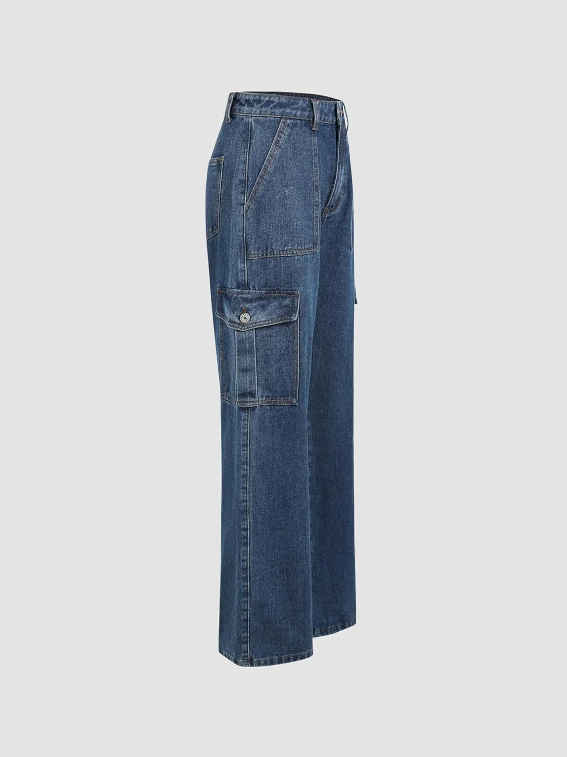 CIDER Alessia Solid Cargo Jeans