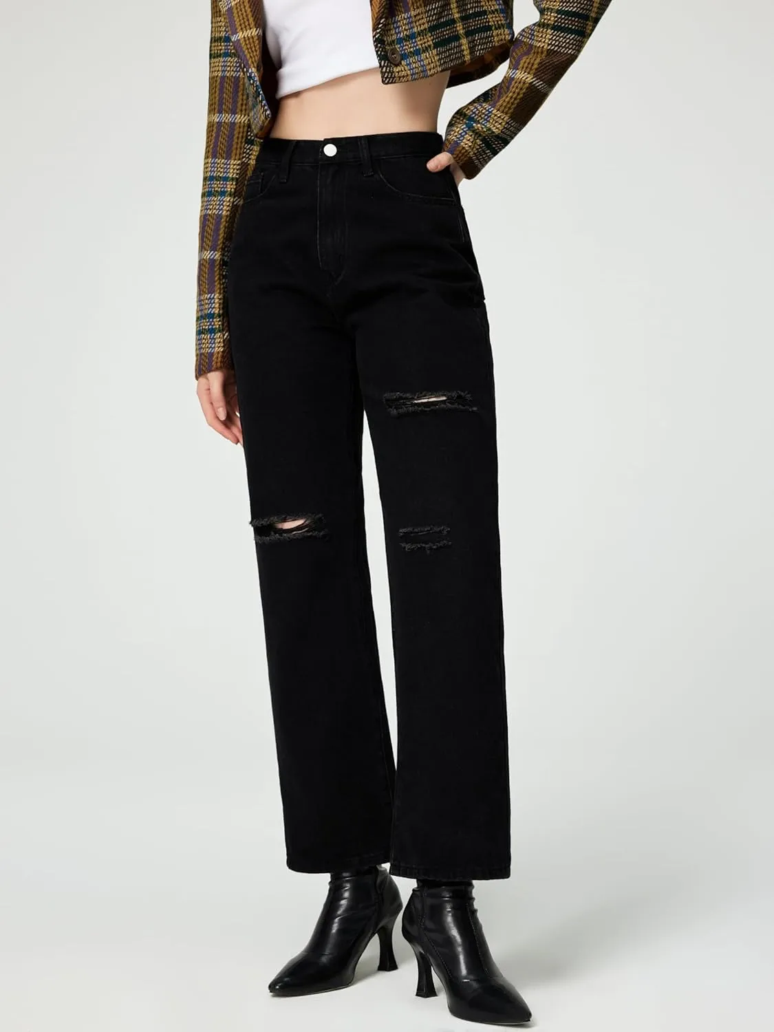 CIDER Denim Basic Ripped Jeans