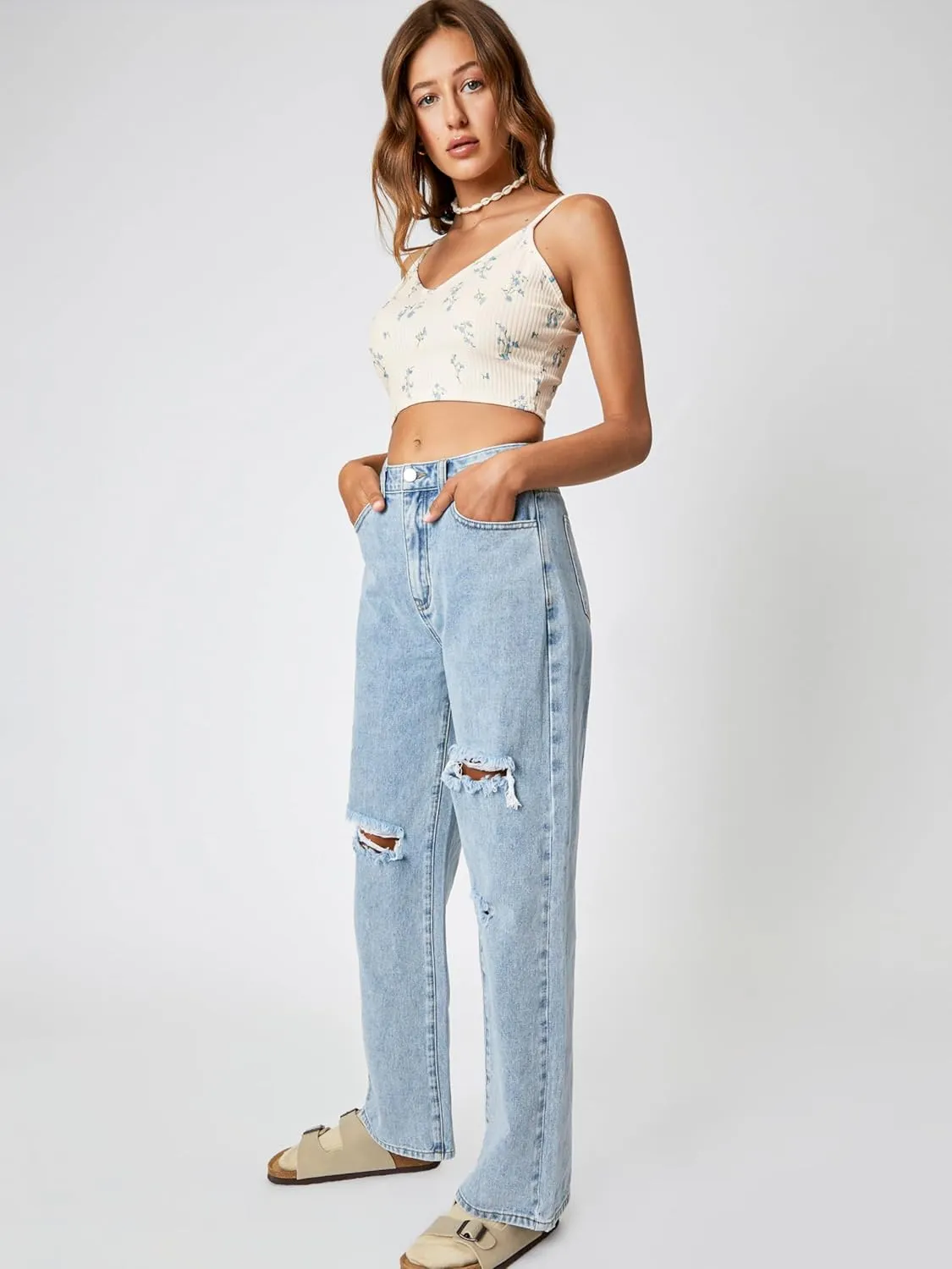 CIDER Denim Basic Ripped Jeans