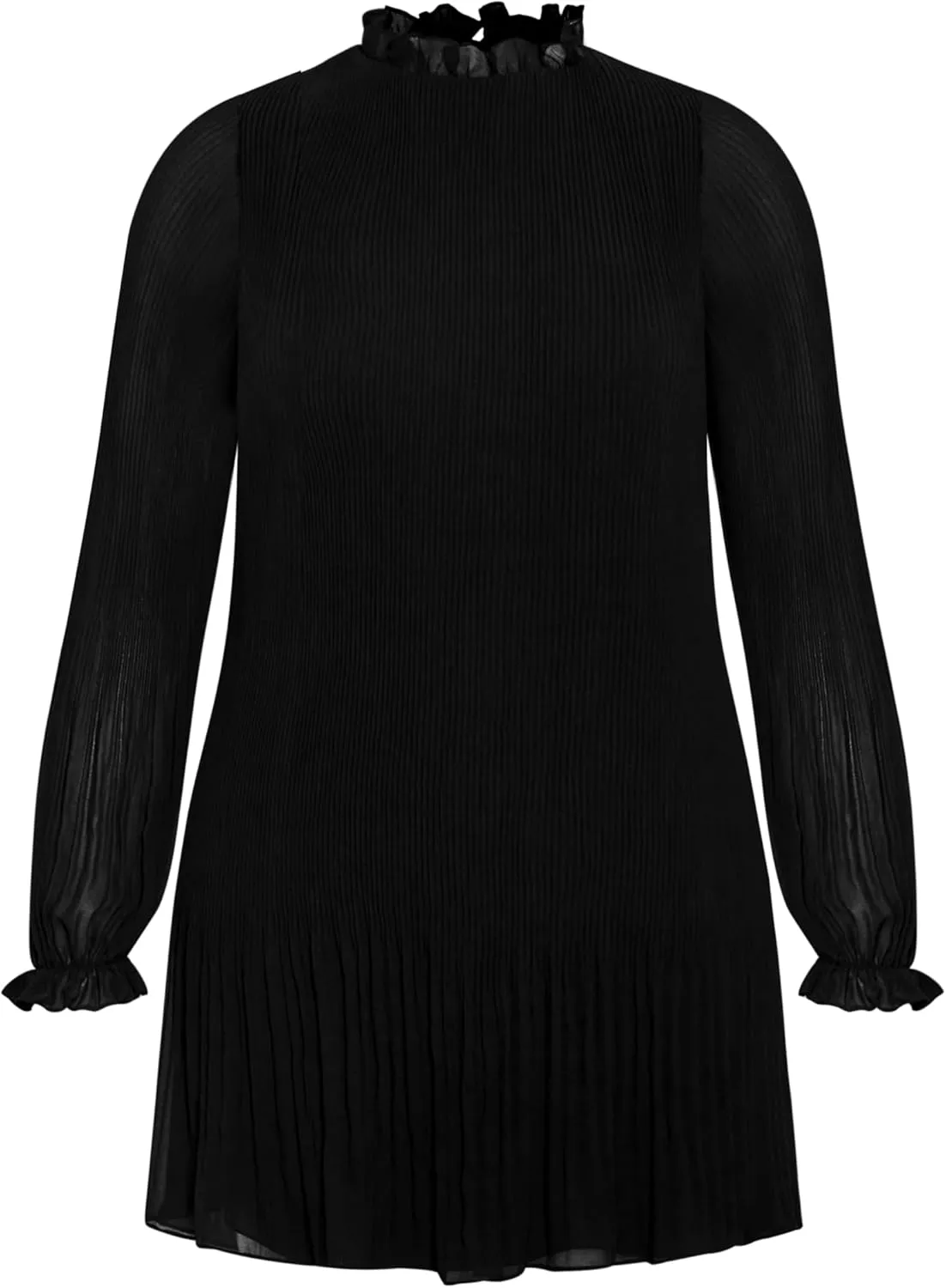 City Chic Women's Plus Size Pleat Ruffle Dress