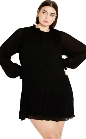 City Chic Women's Plus Size Pleat Ruffle Dress