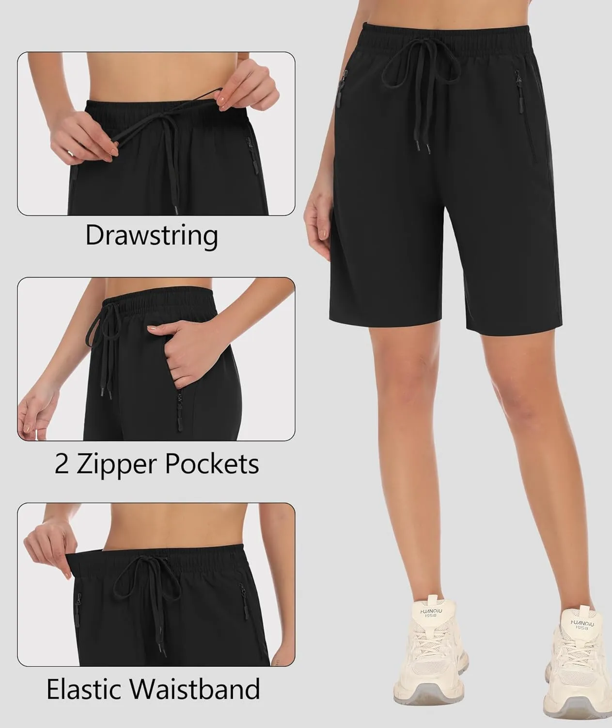 DIBAOLONG Womens 7??Hiking Shorts Quick Dry Lightweight Athletic Gym Running Bermuda Shorts for Women with Pockets