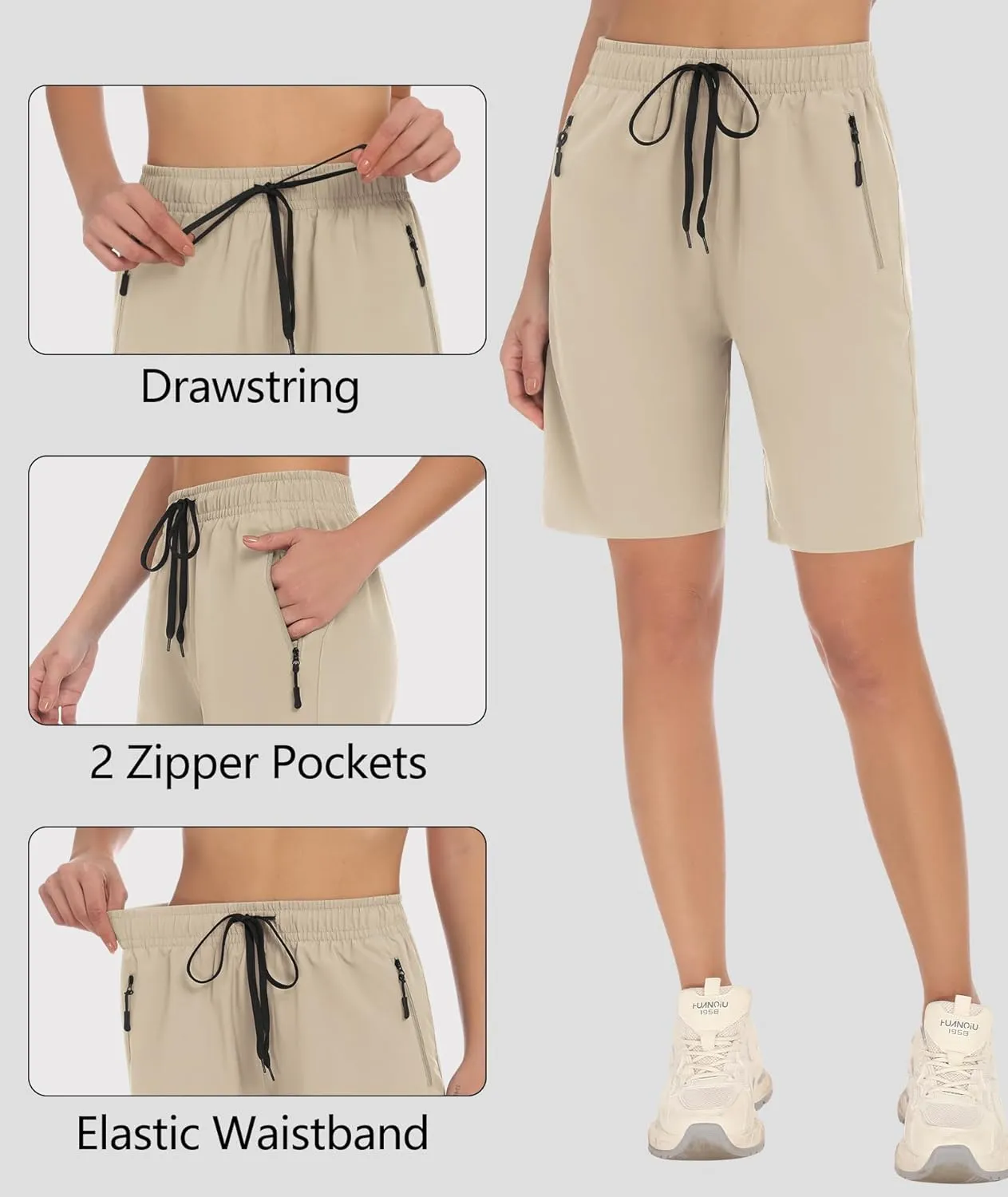 DIBAOLONG Womens 7??Hiking Shorts Quick Dry Lightweight Athletic Gym Running Bermuda Shorts for Women with Pockets