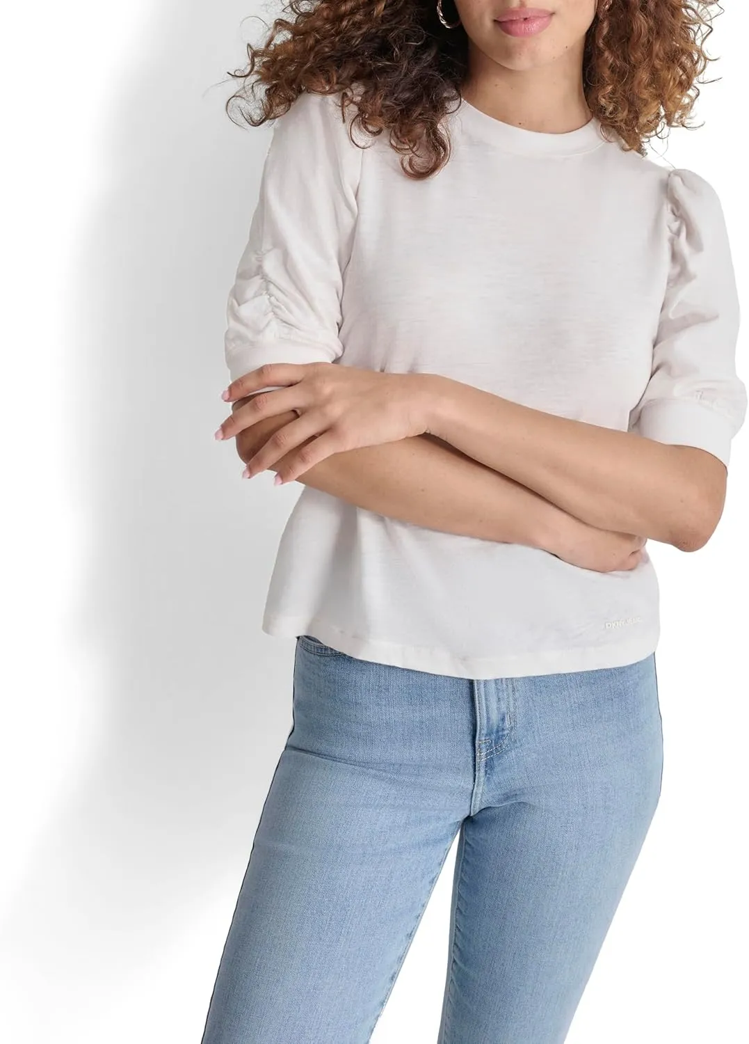 DKNY Women's Ruched Soft Trendy Top