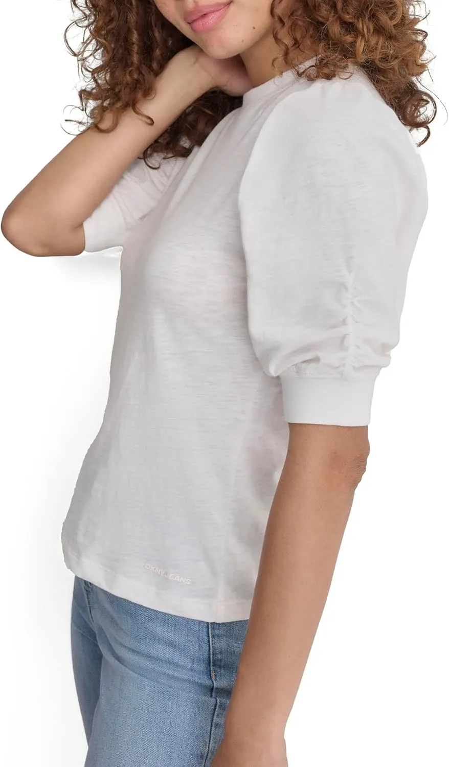 DKNY Women's Ruched Soft Trendy Top