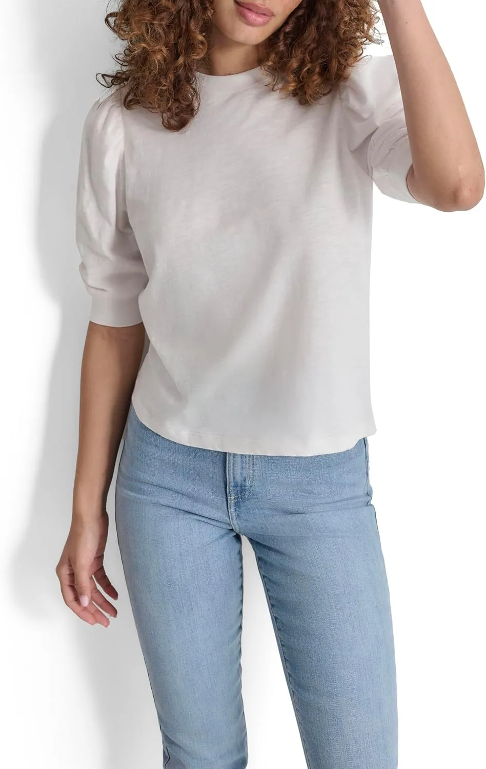 DKNY Women's Ruched Soft Trendy Top