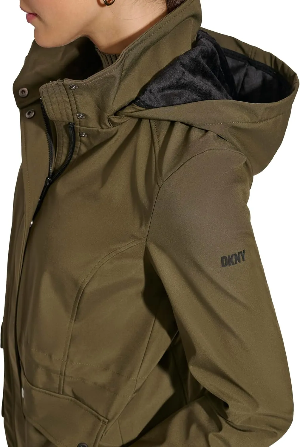 DKNY Women's Softshell Hooded Coat