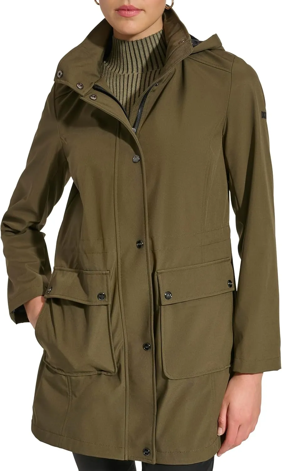 DKNY Women's Softshell Hooded Coat