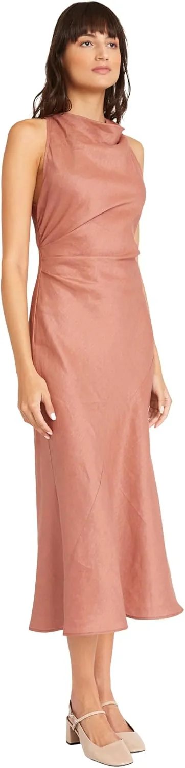 Elegant High Neck Sleeveless Midi Length Mermaid Cocktail Dresses for Women with Criss Cross Back