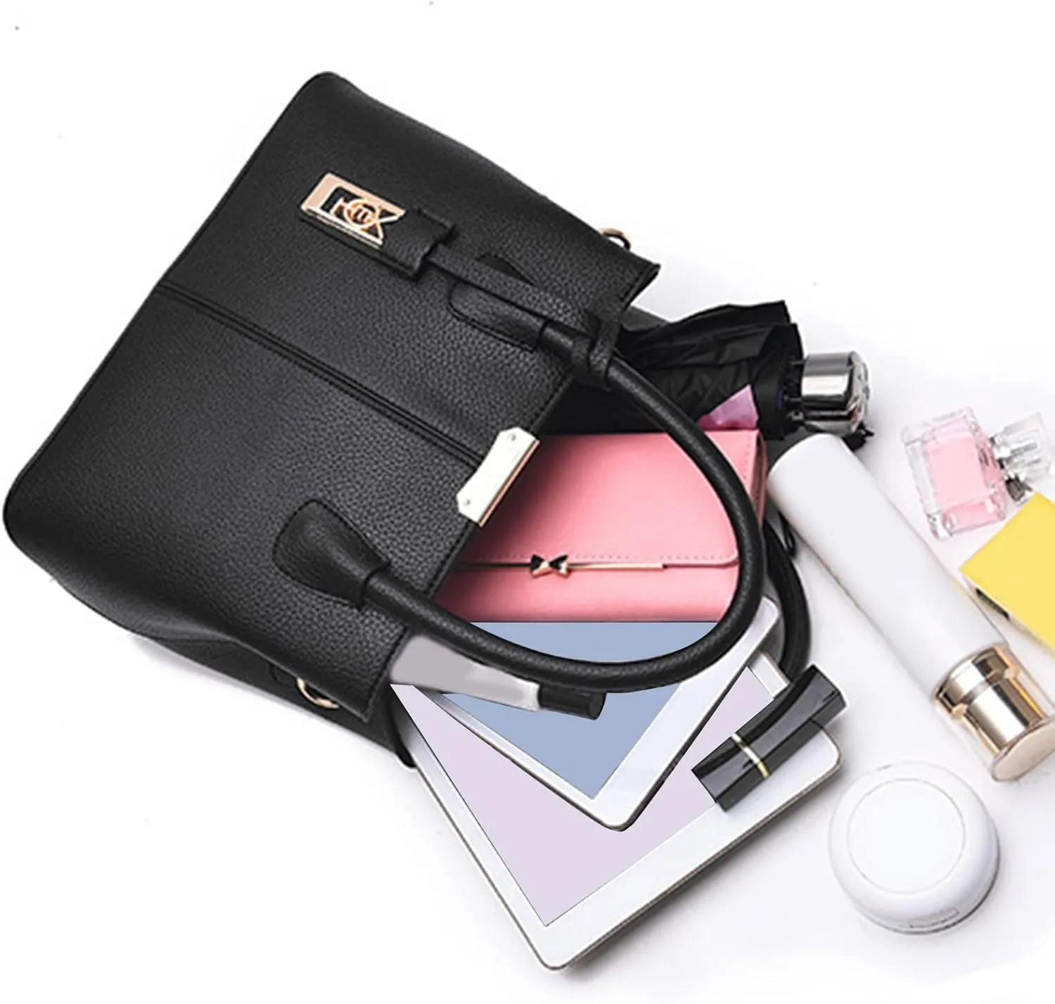 Fashion Handbag Simple Bag Large Capacity One Shoulder Women Bags Messenger Bags for Kids Girl (Black, One Size)