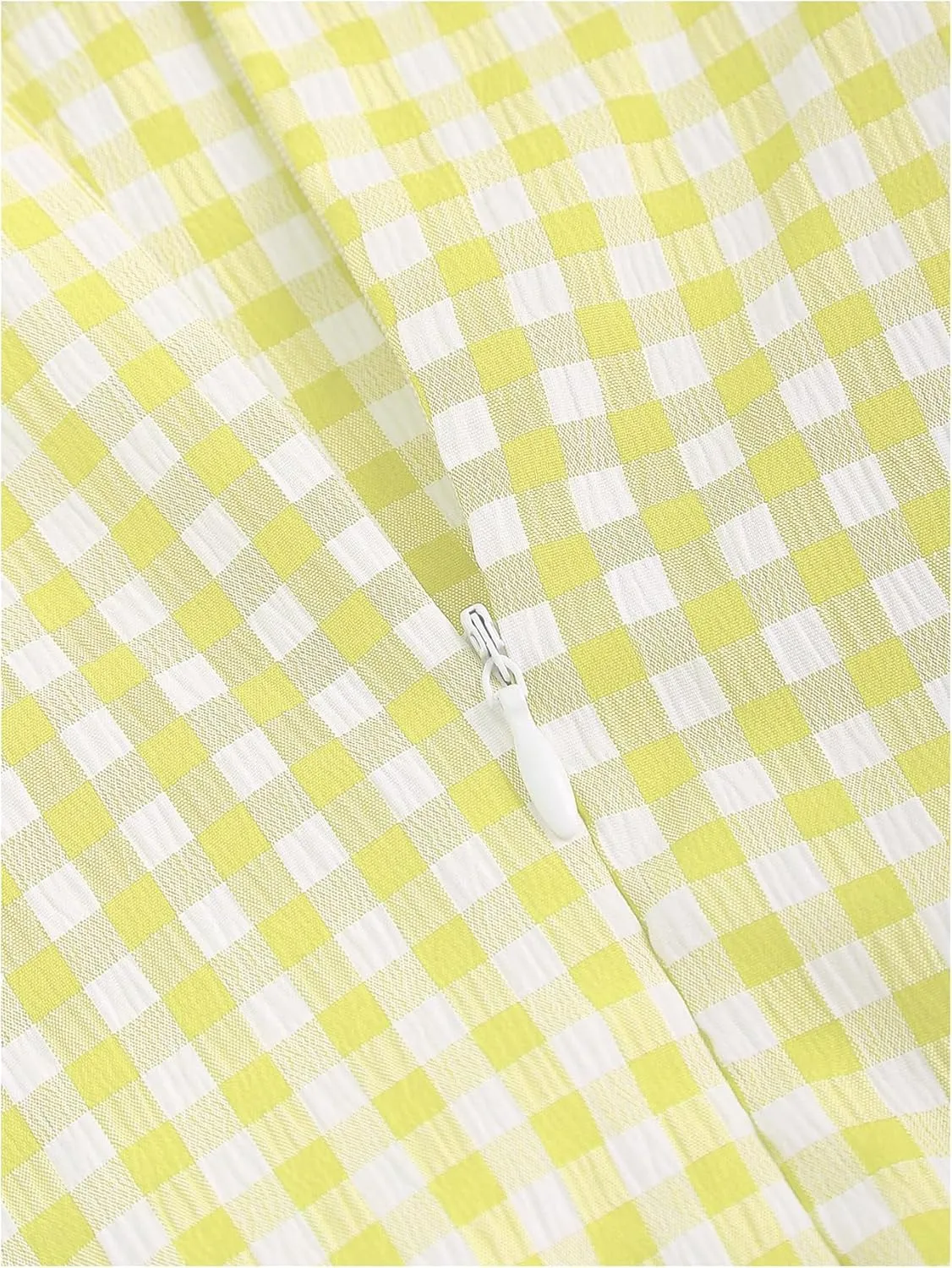 Floerns Women's Gingham Print Strapless Tube Dress Tie Front A Line Boho Dresses