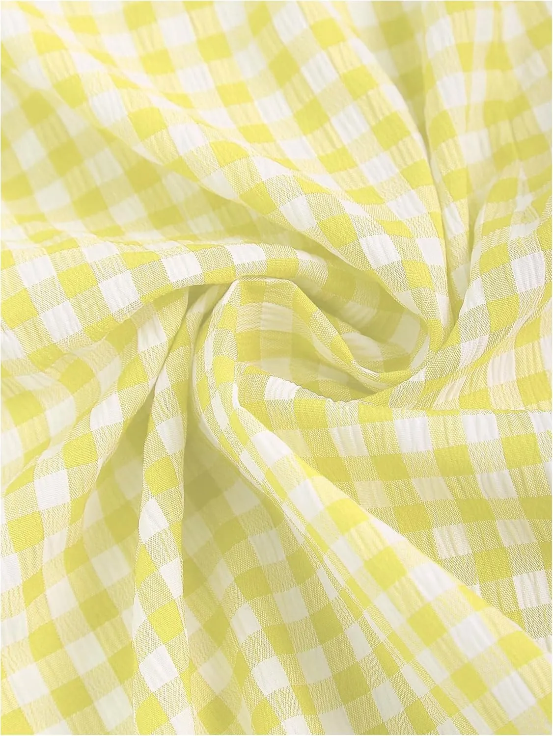 Floerns Women's Gingham Print Strapless Tube Dress Tie Front A Line Boho Dresses