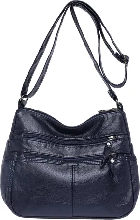 Foldie Crossbody Bags for Women Cute Hobo Tote Handbags Mini Clutch Purses with Zipper Closure Luxury Travel Bag(Blue)