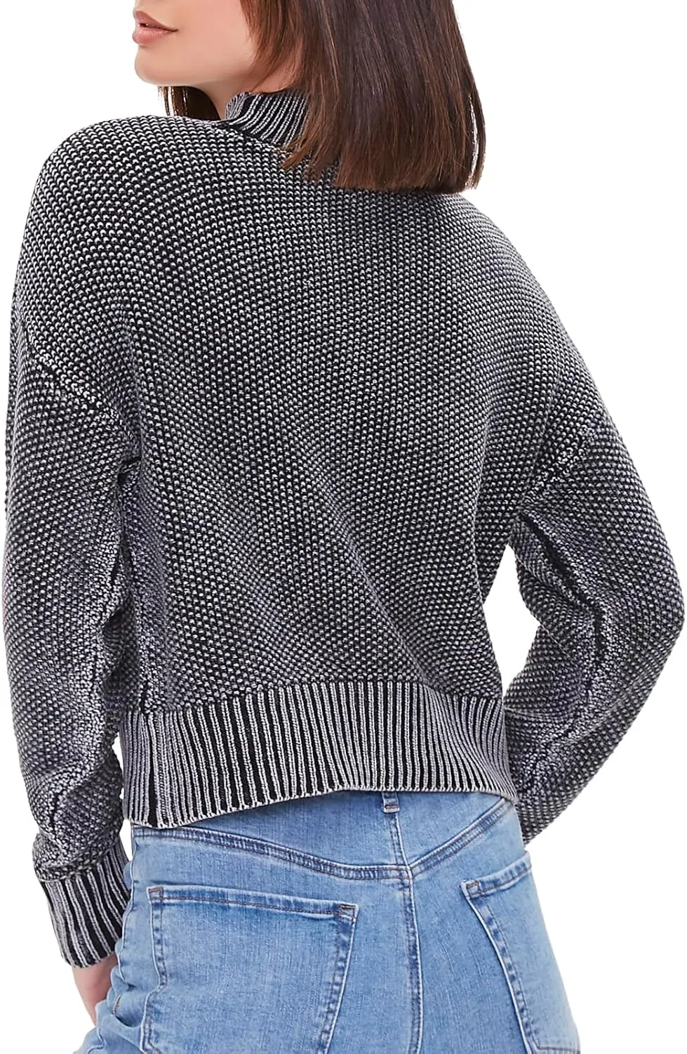 Forever 21 Women's Mineral Wash Mock Neck Sweater