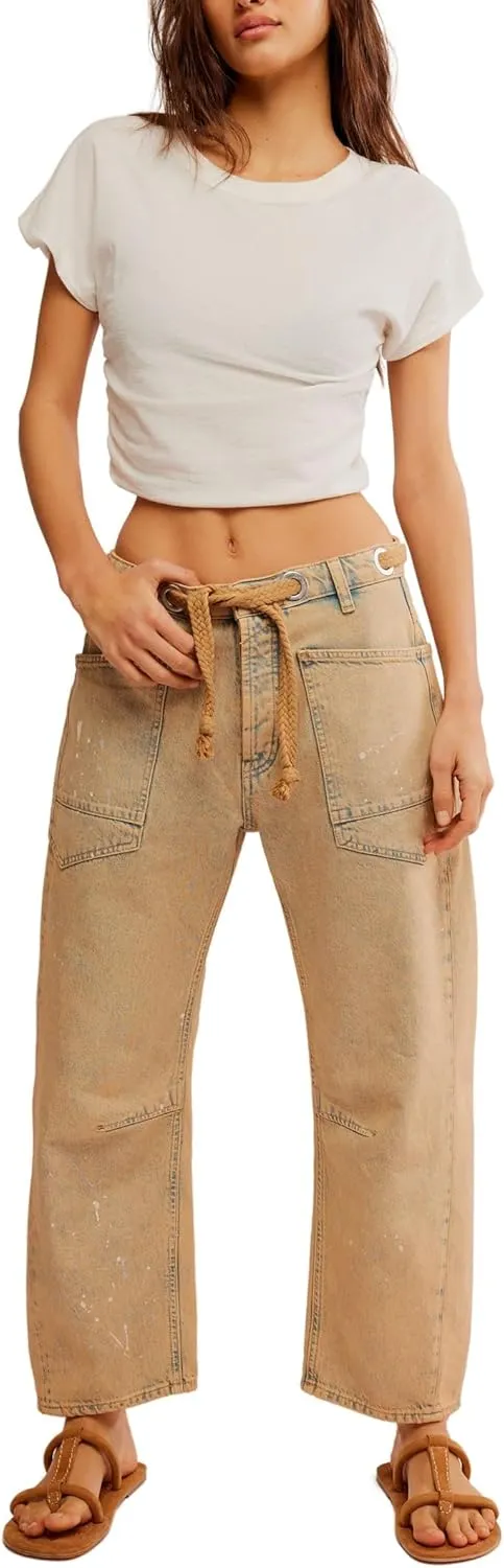Free People Women's Moxie Low Slung Pull-on Barrel