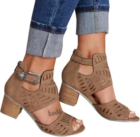 Gibobby Womens Sandals Espadrilles for Women Wedge Closed Toe,Womens Summer Espadrille Heel Platform Wedge Sandals Ankle Buckle Strap Shoes Z4 brown 8
