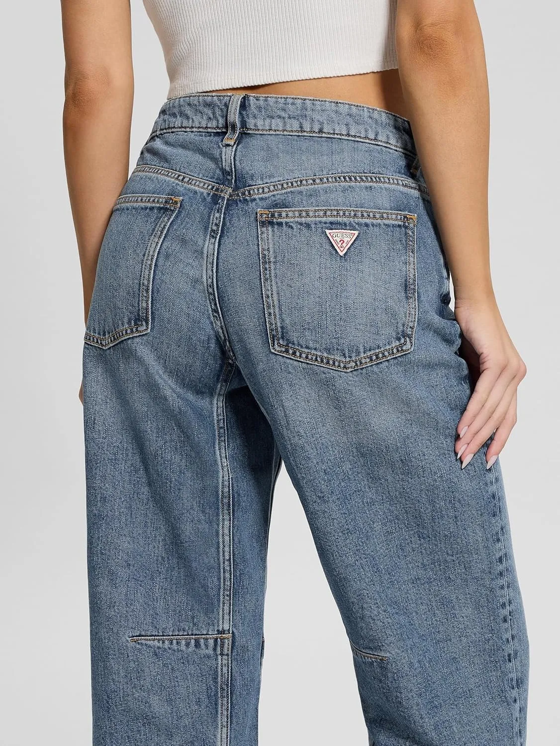GUESS Women's Eco High Rise Barrel Fit Jean
