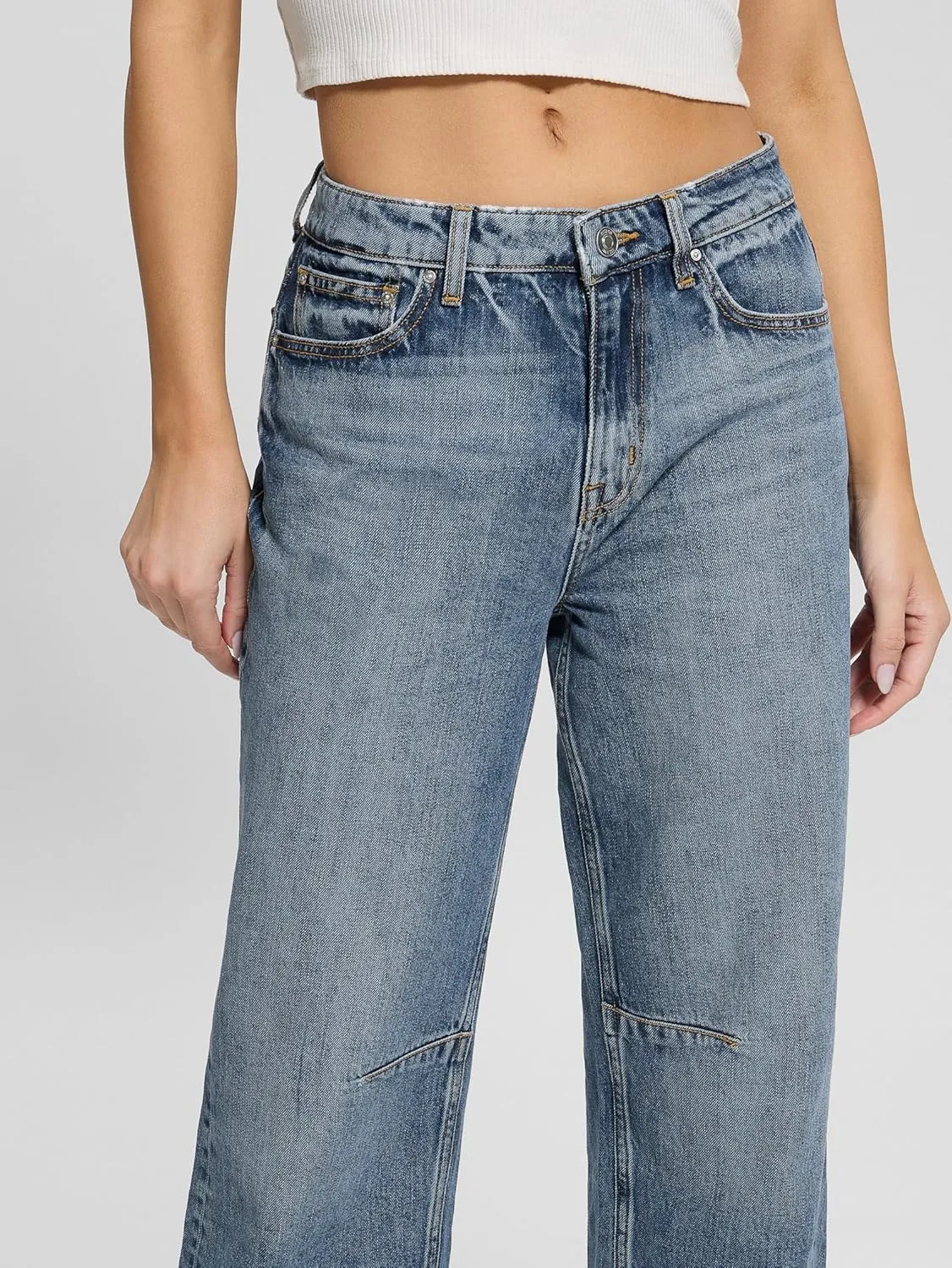 GUESS Women's Eco High Rise Barrel Fit Jean