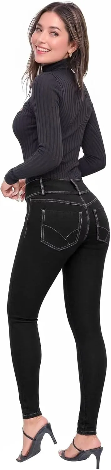 Hybrid & Company Women's Butt Lift V2 Super Comfy Stretch Denim Skinny Jeans