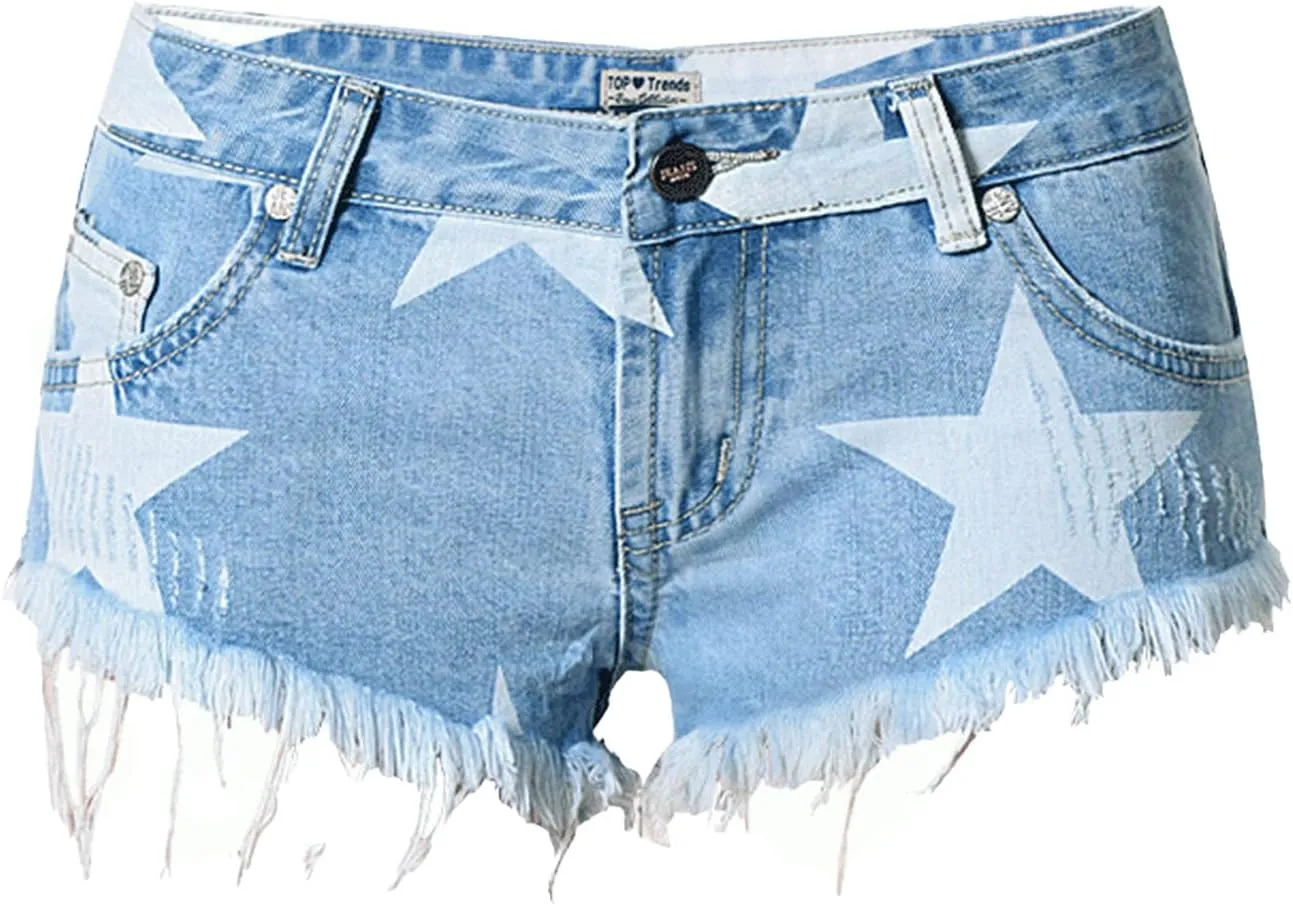 Ladies Casual Denim Shorts with Pockets