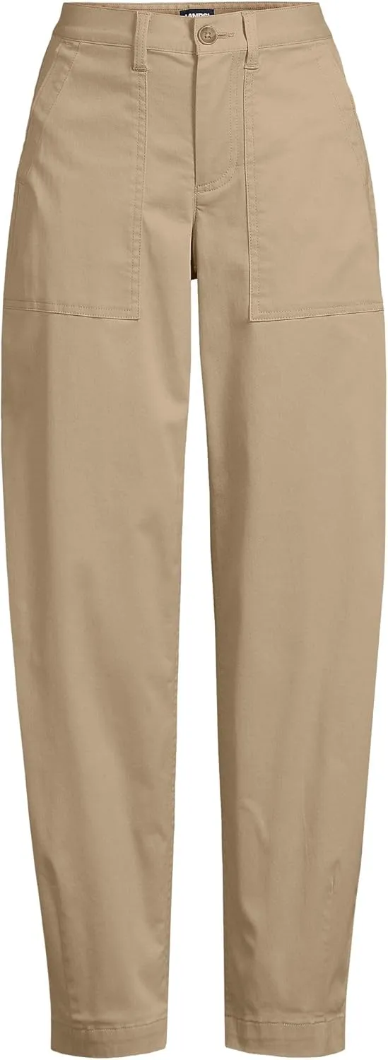 Lands' End Women's High Rise Barrel Leg Chino Pants