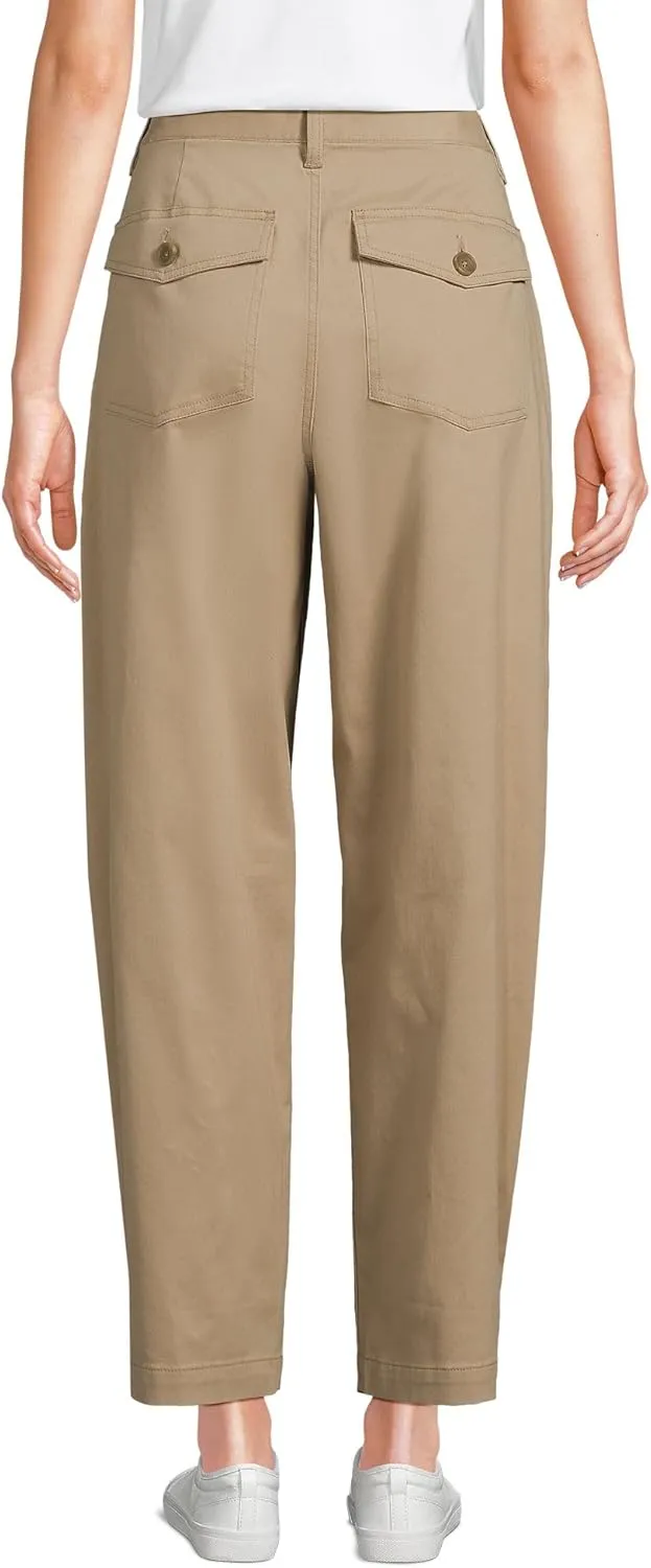 Lands' End Women's High Rise Barrel Leg Chino Pants
