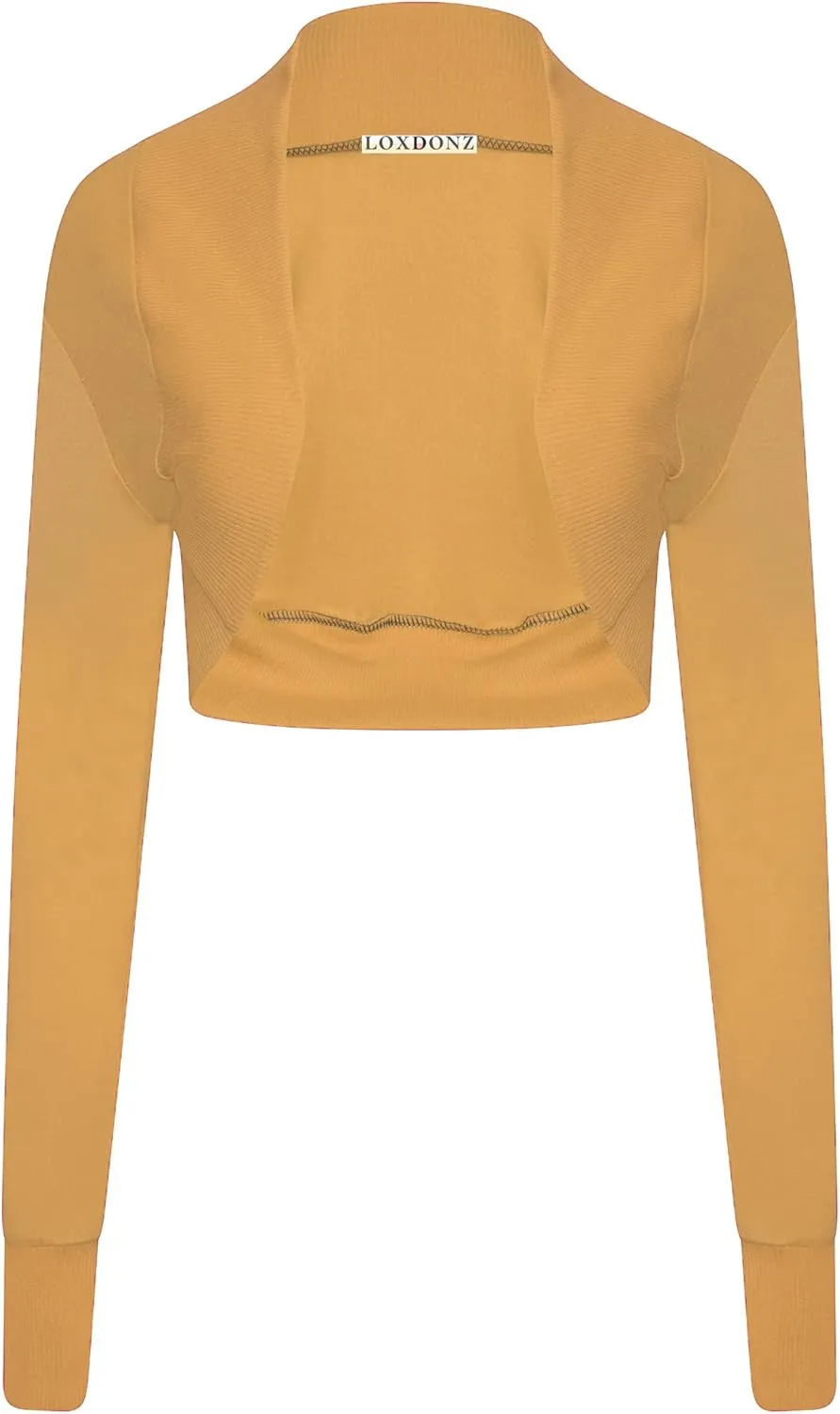 Loxdonz Women Long Sleeve Bolero Shrug Cropped Cardigan Crop Top