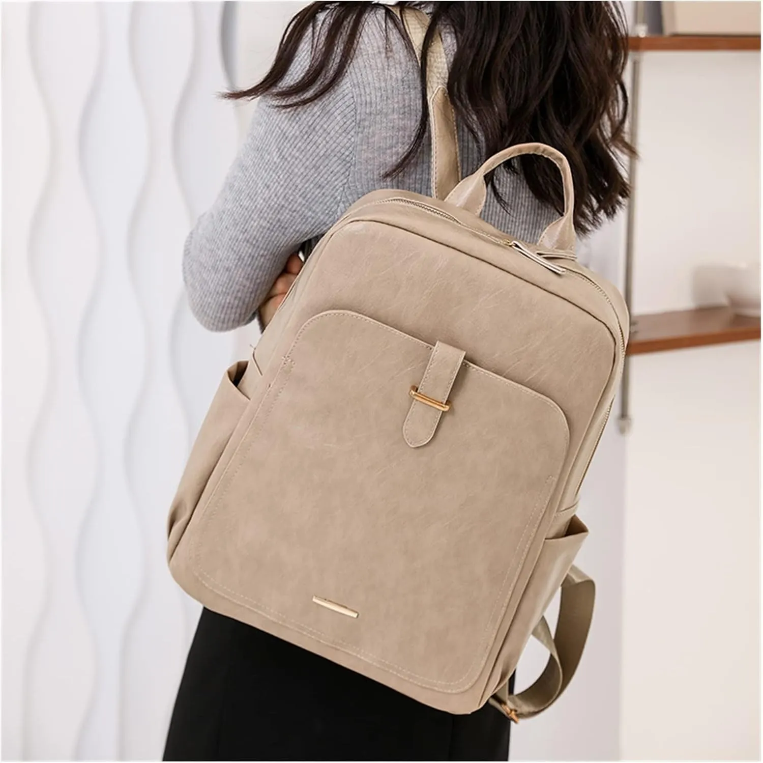 Luxury Women Backpacks Soft Leather Female Travel Shoulder Bags Backpack Fashion Bags For Womens(Brown)
