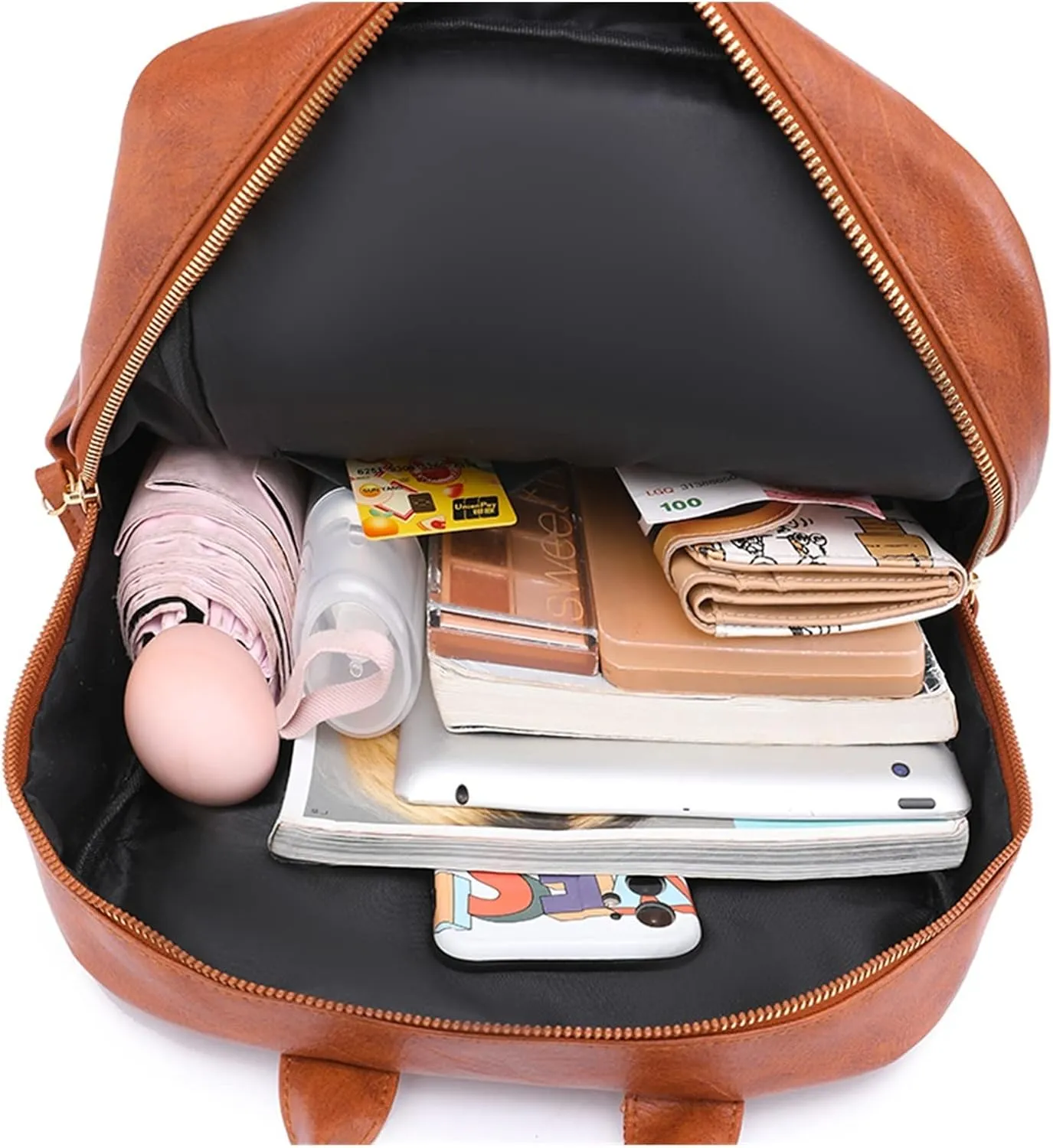 Luxury Women Backpacks Soft Leather Female Travel Shoulder Bags Backpack Fashion Bags For Womens(Brown)