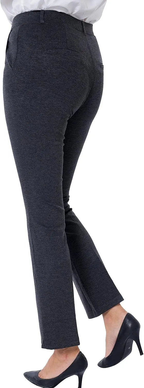 Marycrafts Women's Pull On Stretch Yoga Straight Dress Work Pants 29" /31"/33"