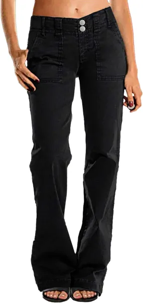 Mid Rise Jeans for Women Wid Leg Straight Leg Flare Pants Trendy