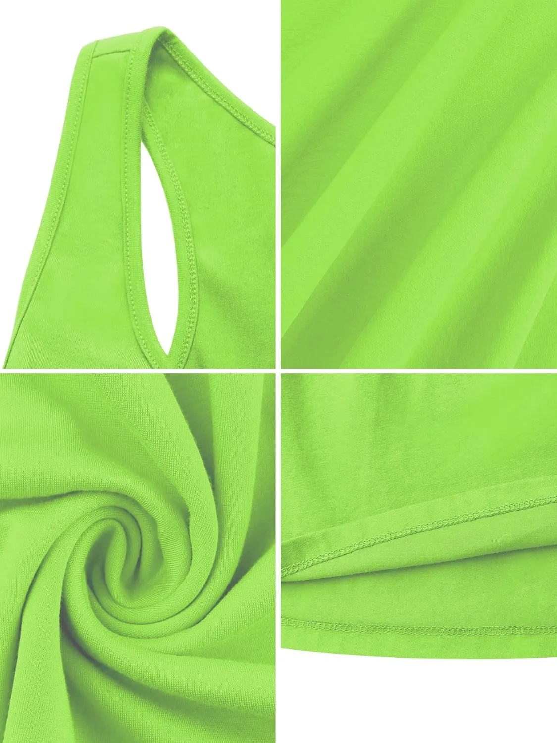 Missufe Women's Sleeveless Racerback Flared Casual Plain Tank Dress