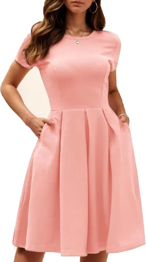 oxiuly Summer Dresses for Women 2024 Party Church Bridesmaid Graduation Dress with Pockets S253