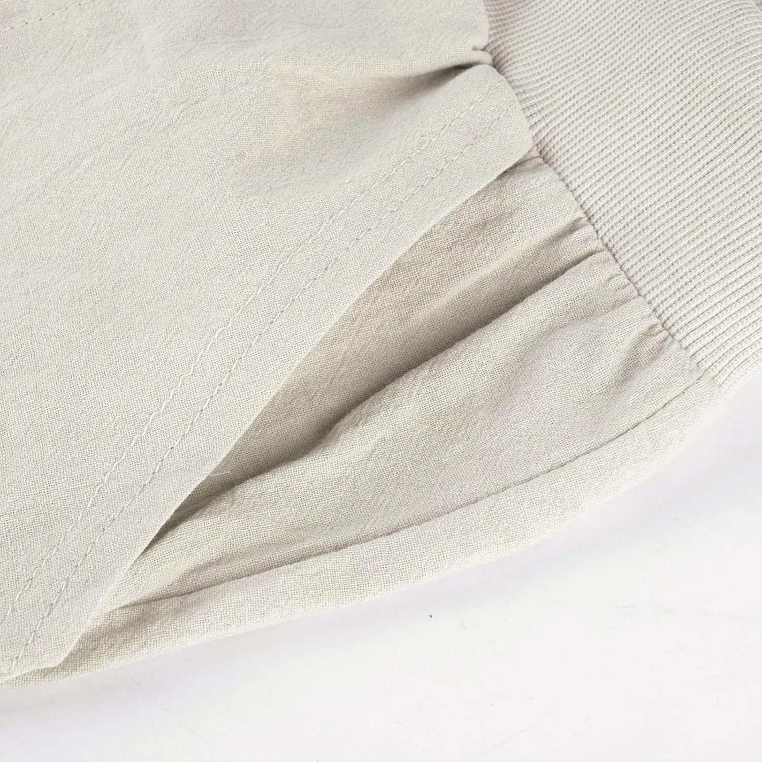 Puimentiua Womens Tapered Pants Cotton Linen Drawstring Back Elastic Waist Pants Casual Trousers with Pockets